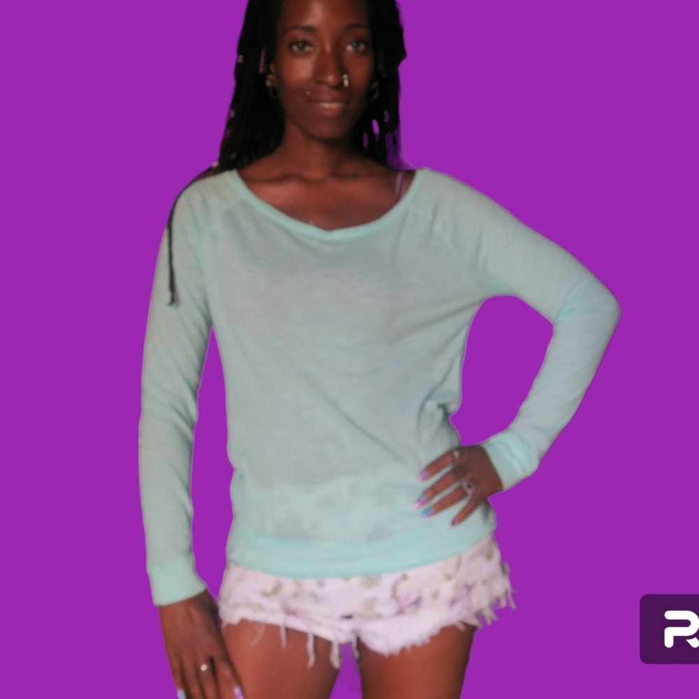 PINK Victoria's Secret light weight long sleeve top shirt in mint green size XS.